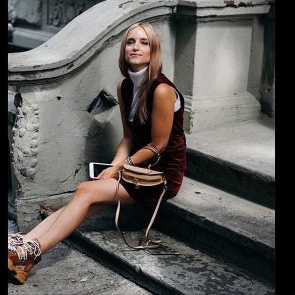 VERONICA BEARD Burgundy Corduroy Orial Zip Front Mini Dress Size 2 - Picture 3 of 10